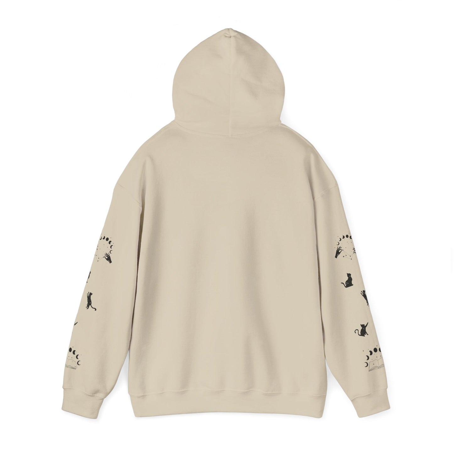 Celestial Print Unisex Hoodie, Cozy Casual Wear, Astrological Gift, Stars and Moons Sweatshirt, Everyday Comfortable Style