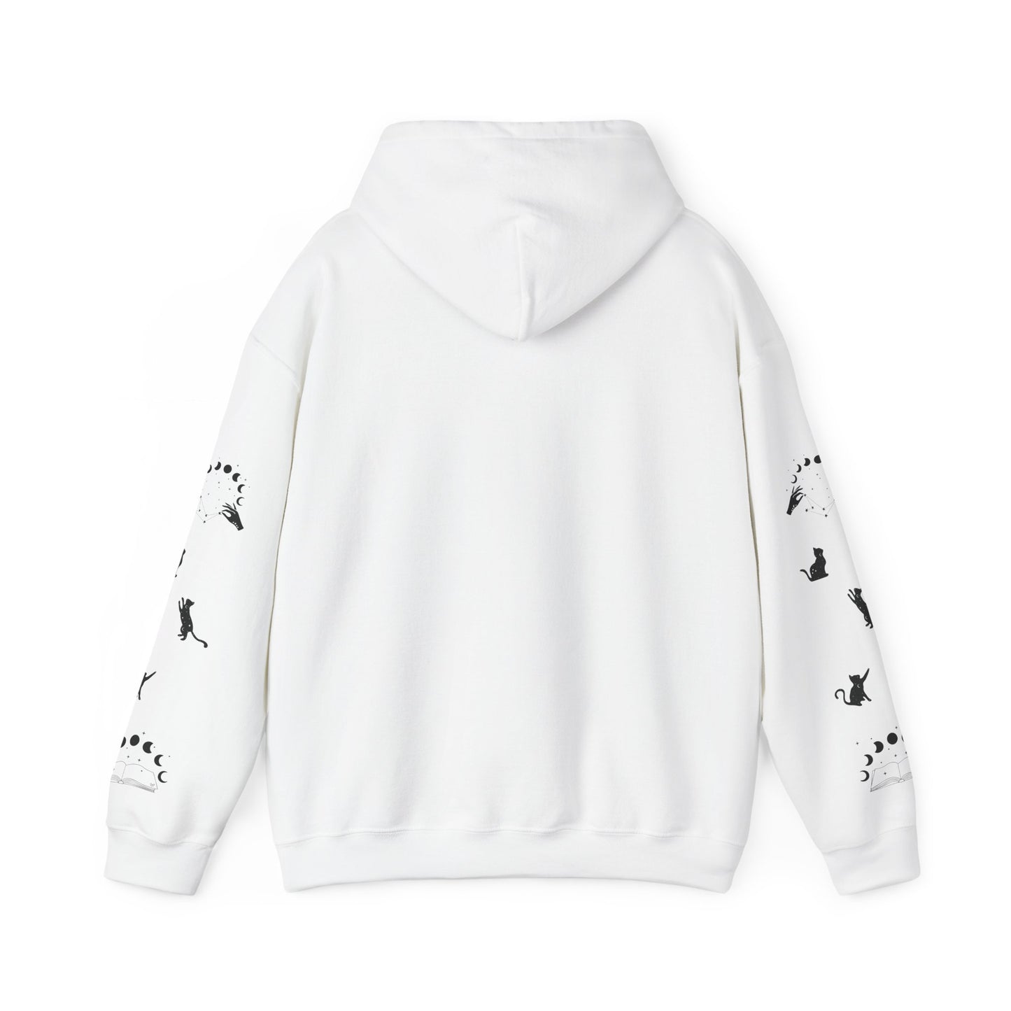 Celestial Print Unisex Hoodie, Cozy Casual Wear, Astrological Gift, Stars and Moons Sweatshirt, Everyday Comfortable Style