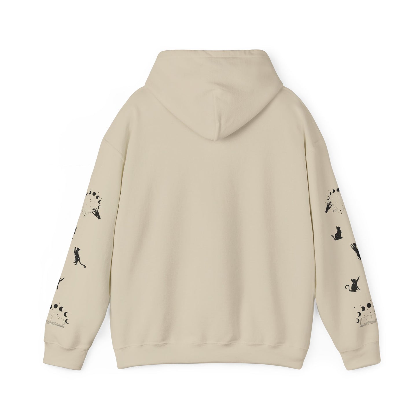 Celestial Print Unisex Hoodie, Cozy Casual Wear, Astrological Gift, Stars and Moons Sweatshirt, Everyday Comfortable Style