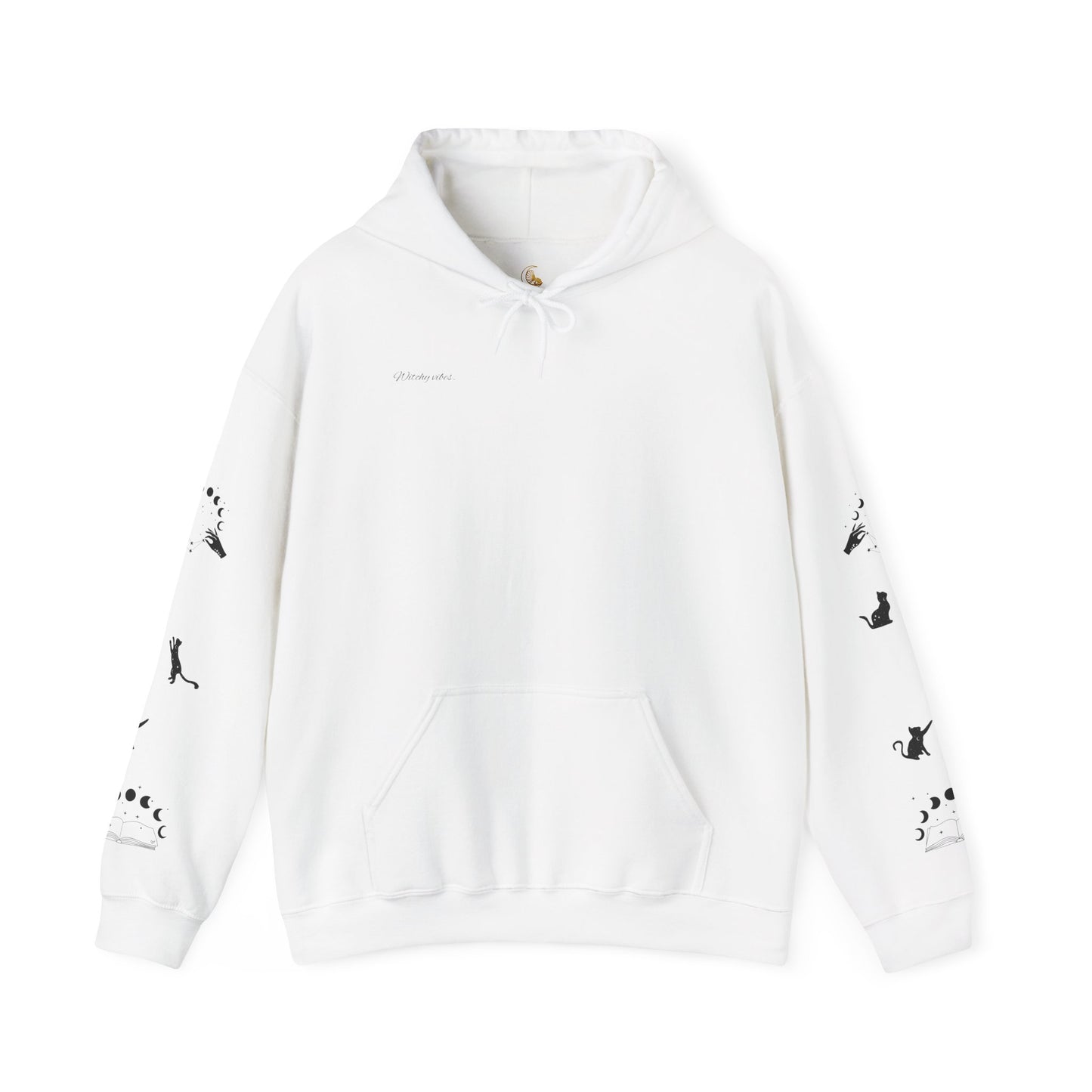 Celestial Print Unisex Hoodie, Cozy Casual Wear, Astrological Gift, Stars and Moons Sweatshirt, Everyday Comfortable Style