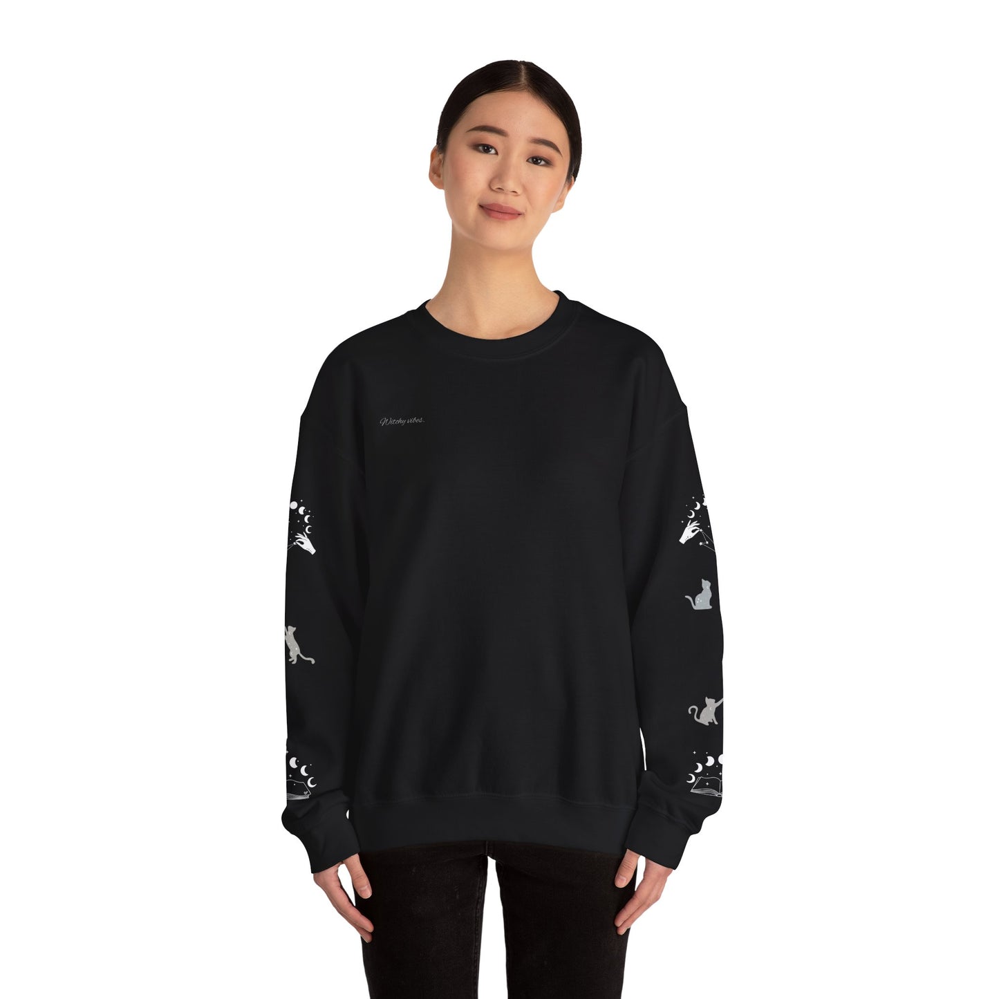 Celestial Print Unisex Sweatshirt, Cozy Casual Wear, Astrological Gift, Stars and Moons Sweatshirt, Everyday Comfortable Style