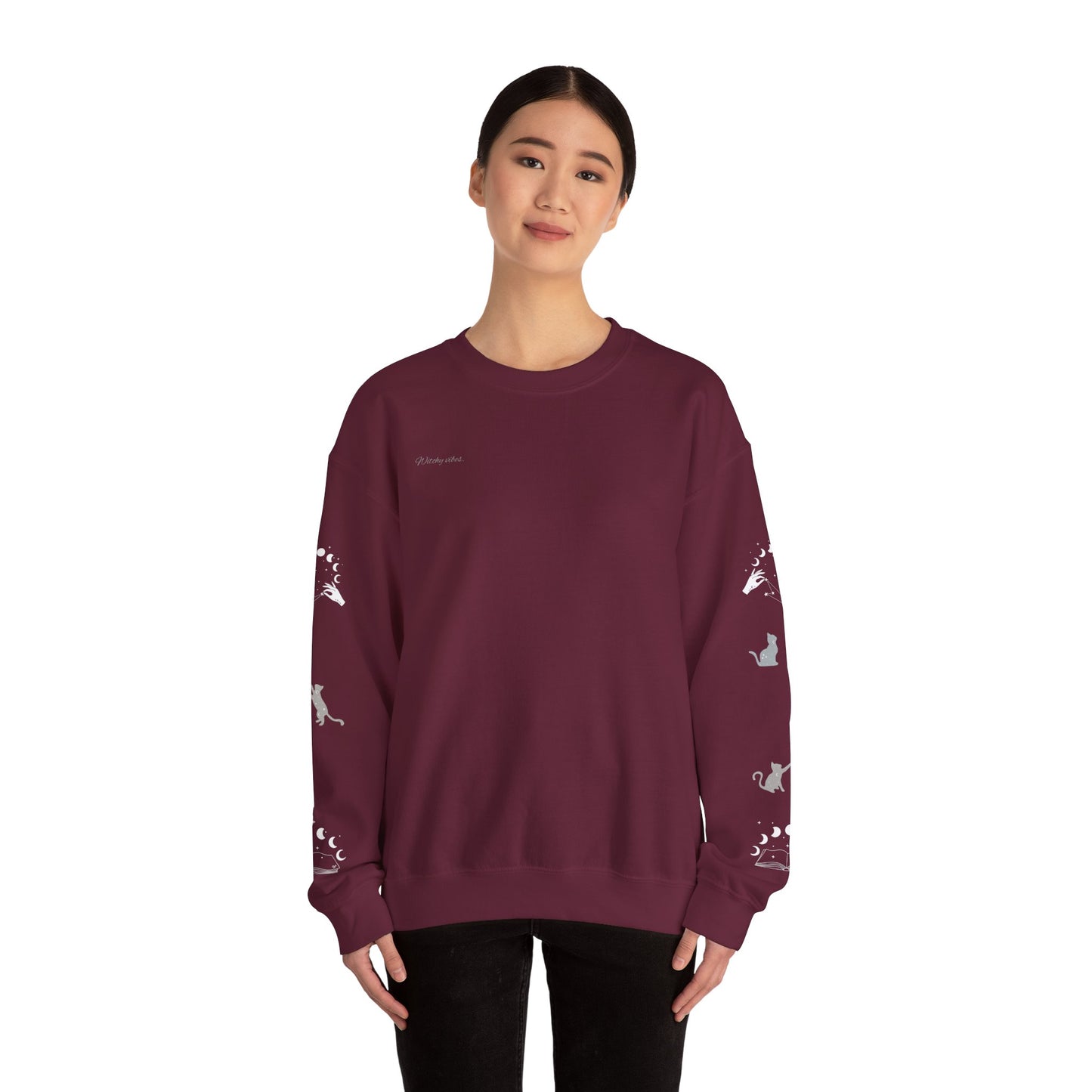 Celestial Print Unisex Sweatshirt, Cozy Casual Wear, Astrological Gift, Stars and Moons Sweatshirt, Everyday Comfortable Style