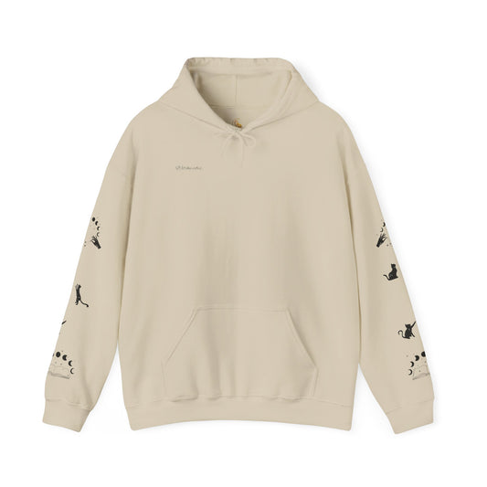 Celestial Print Unisex Hoodie, Cozy Casual Wear, Astrological Gift, Stars and Moons Sweatshirt, Everyday Comfortable Style
