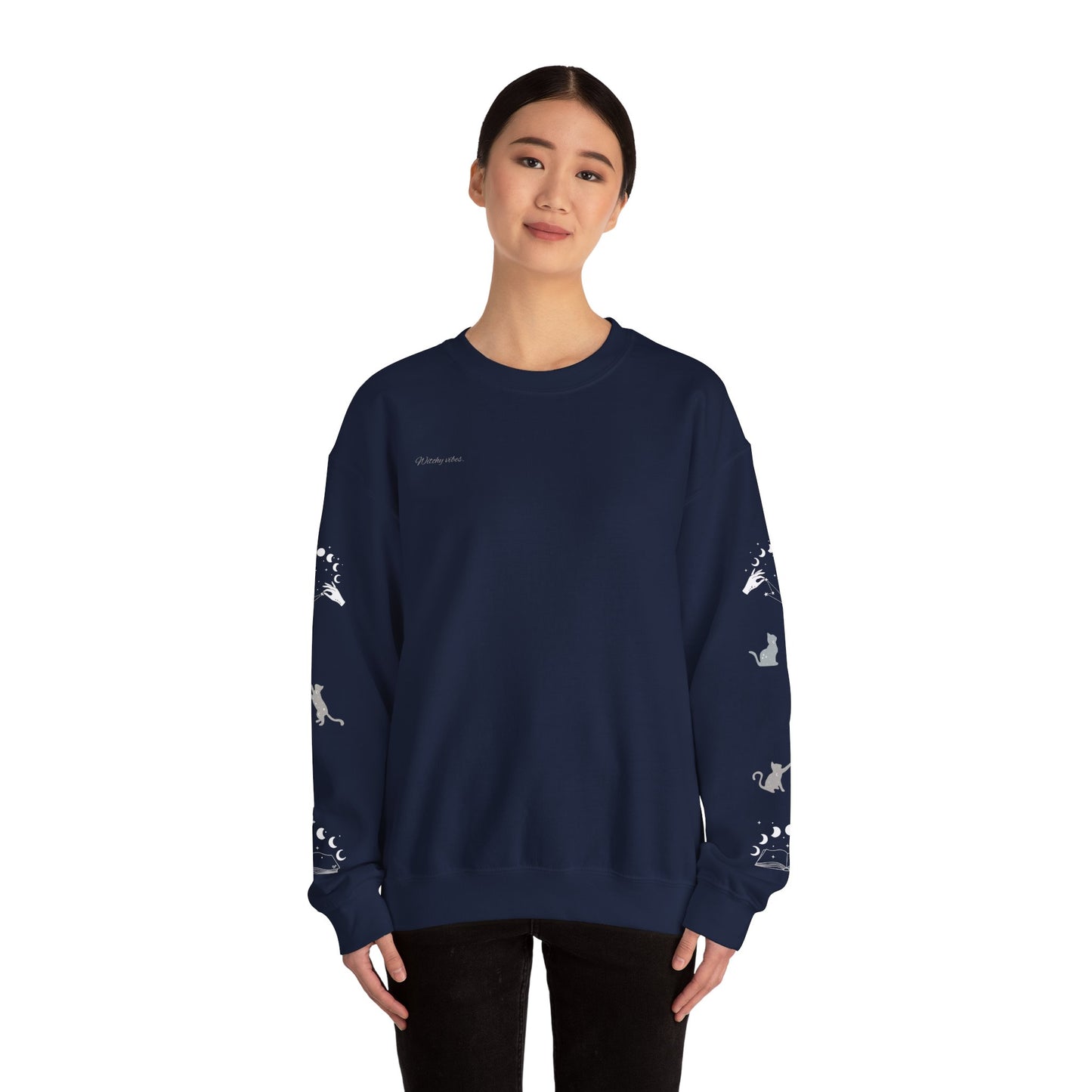 Celestial Print Unisex Sweatshirt, Cozy Casual Wear, Astrological Gift, Stars and Moons Sweatshirt, Everyday Comfortable Style